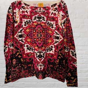 Ruby Rd. Women's Bold Patterned Crew Neck Sweater